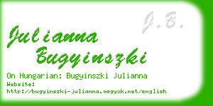julianna bugyinszki business card